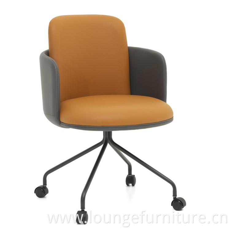 Hot Sales Household Furniture High Sofa Chair With Wheel Move Computer Leather Lounge Chair